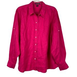 Lauren Ralph Lauren Linen Button-Down Shirt in Pink